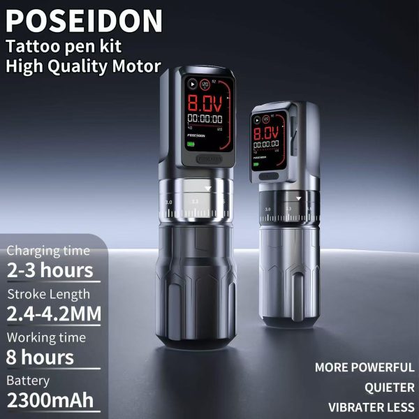 POSEIDON-S-LUXE Temporary Tattoo Pen Set – Wireless & Wired Dual Power Stick-On Tattoo Kit