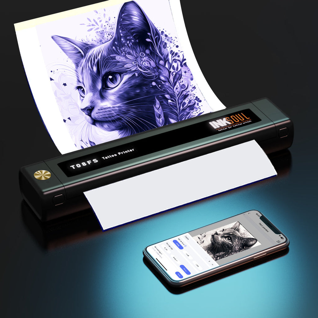 INKSOUL® T08FS Wireless Temporary Tattoo Stencil Printer – Print & Stick-On Tattoos at Home