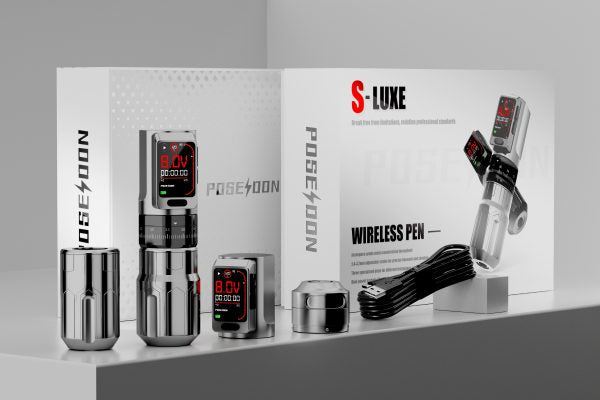 POSEIDON-S-LUXE Temporary Tattoo Pen Set – Wireless & Wired Dual Power Stick-On Tattoo Kit