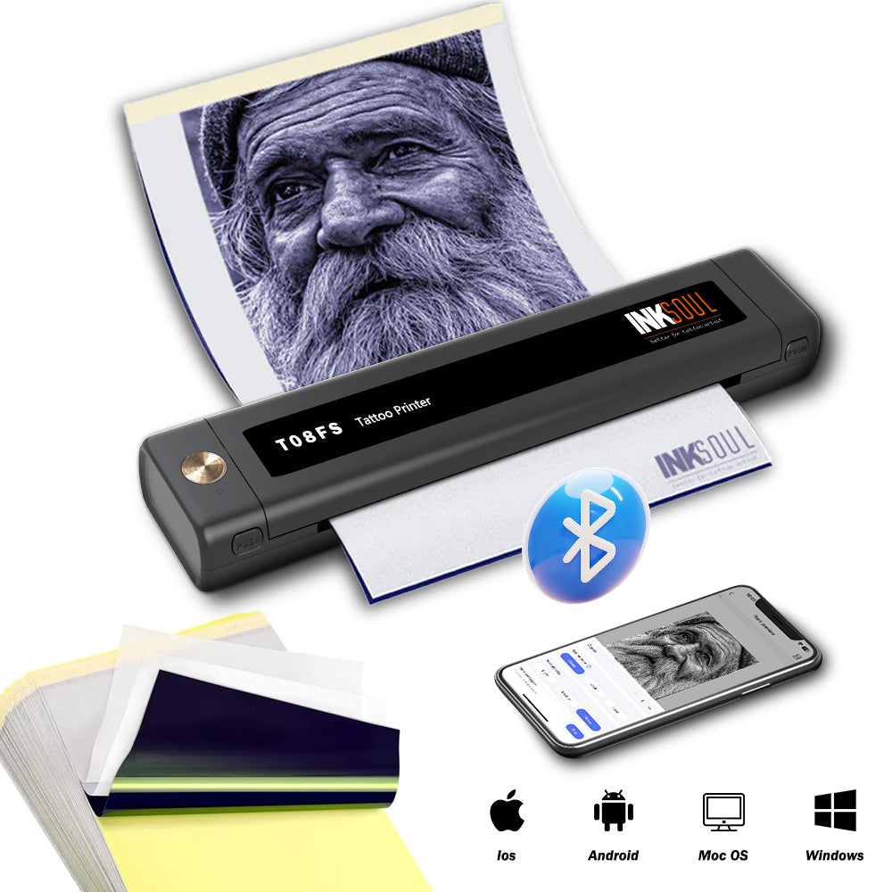INKSOUL® T08FS Wireless Temporary Tattoo Stencil Printer – Print & Stick-On Tattoos at Home