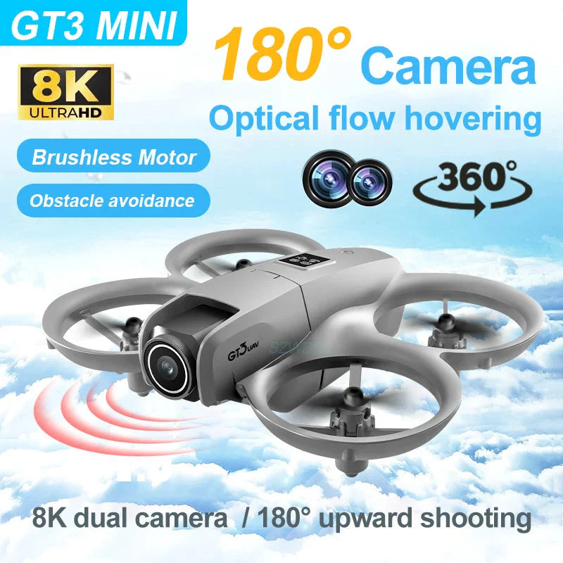 GT3 RC Drone – 8K/6K HD Dual Camera, 5G WiFi, Obstacle Avoidance