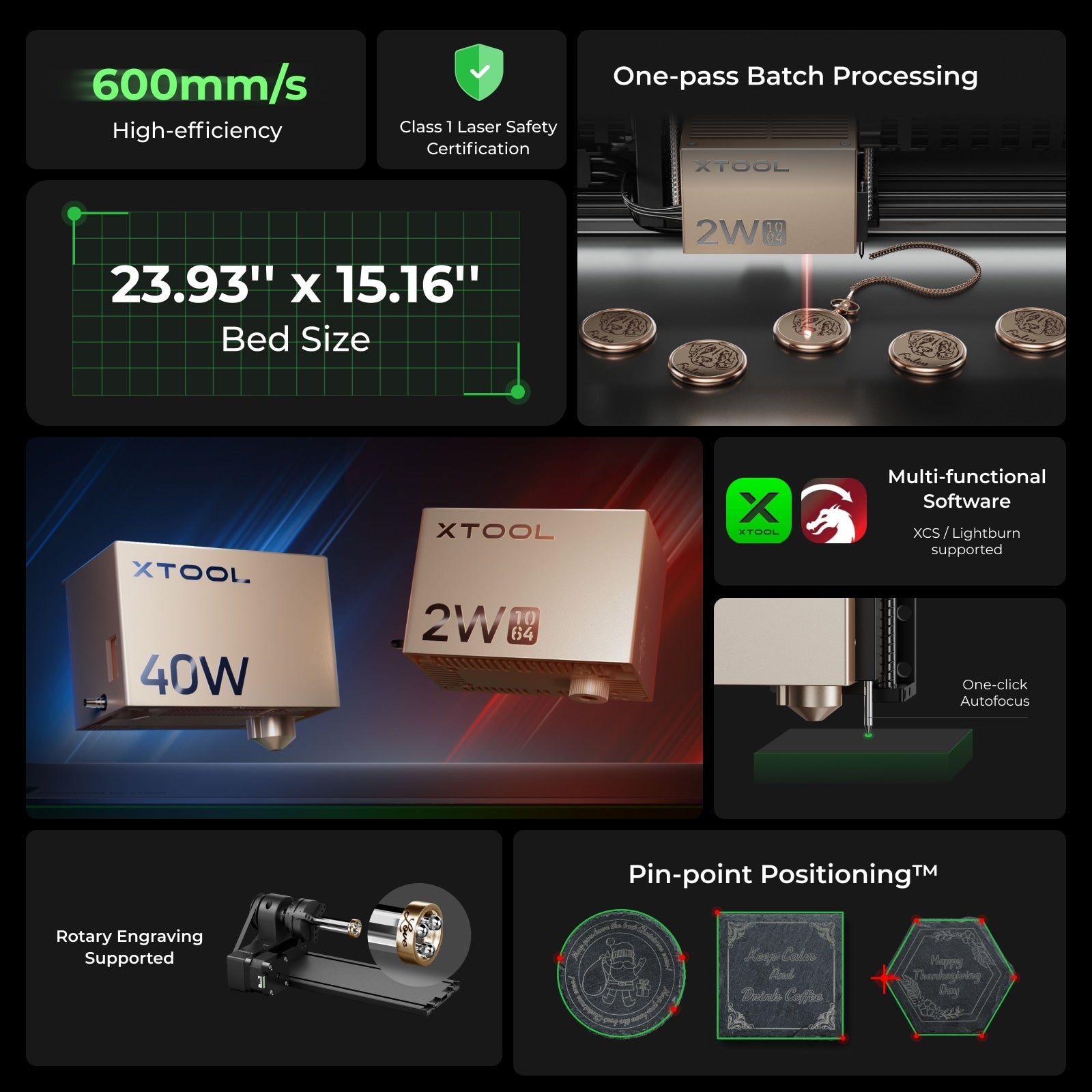 xTool S1 + 1064nm IR Laserkitt: Geschlossener Diodenlaser-Gravierer & -Schneider